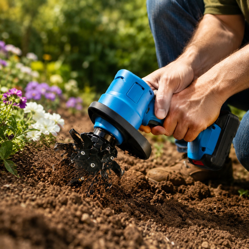 Акумуляторний міні-культиватор DOMOTEC, 48 В, 2 акумулятори- Замовити за ціною 1910 грн.