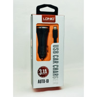 Автомобильное зарядное устройство LDNIO DL-C23 (3.1A / 2 USB порта + кабель для iPhone)