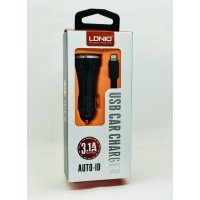 Автомобильное зарядное устройство LDNIO DL-C23 (3.1A / 2 USB порта + кабель для iPhone)