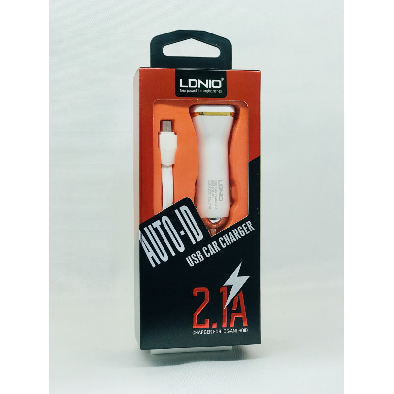 Автомобильное зарядное устройство LDNIO DL-219 (2.1A / 2 USB порта + кабель MicroUSB)- Замовити за ціною 214 грн.