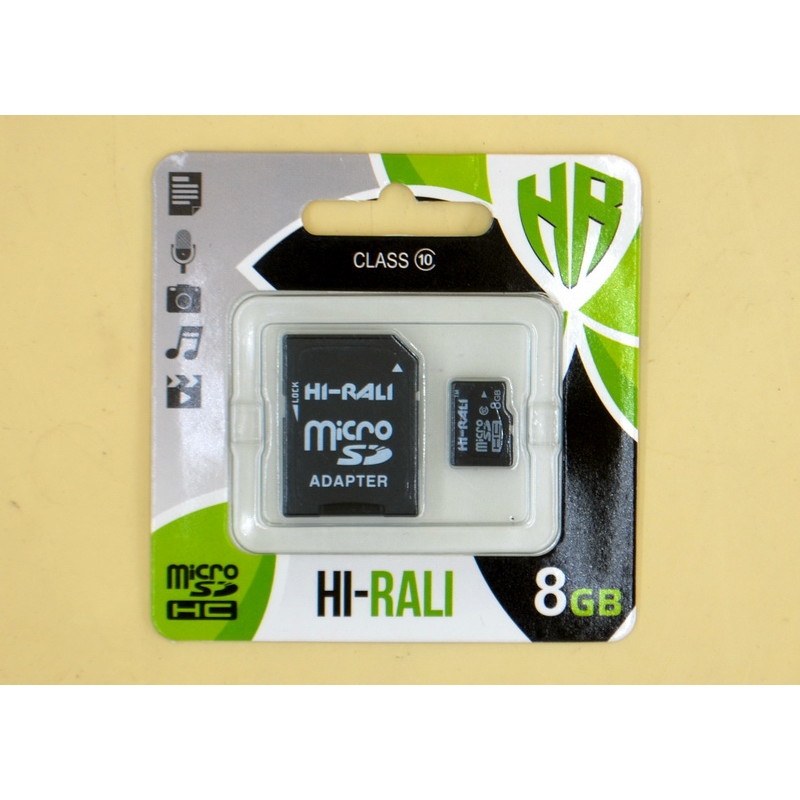 Карта пам'яті MicroSD Hi-Rali 8 Gb (Class 10) 3 роки гарантії