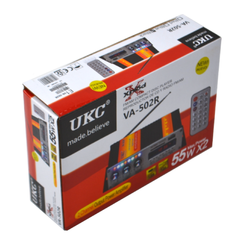 Підсилювач звуку VA-502R USB+MP3 (55W)x2