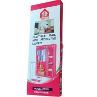 Складной тканевый шкаф Clothes Rail With Protective Cover 28109