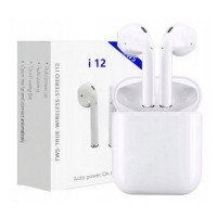 Наушники беспроводные i12 BT + сенсор + кейс