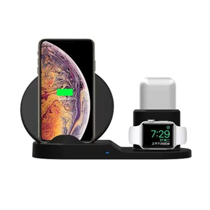 Док станція з бездротовою зарядкою Wireless fast charcher 3in1
