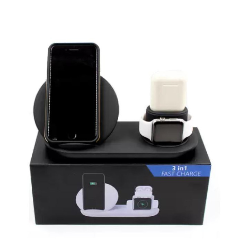 Док станція з бездротовою зарядкою Wireless fast charcher 3in1