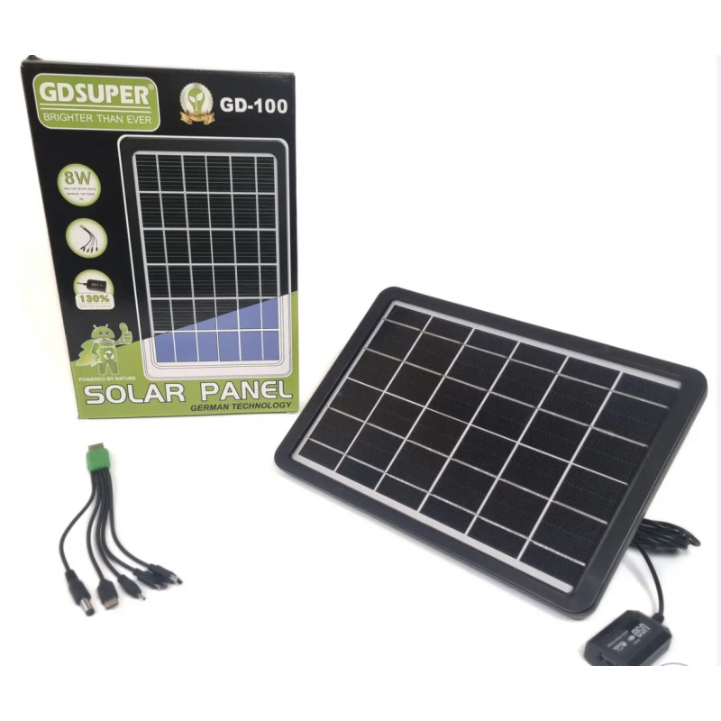 Сонячна панель GD-100 8W c USB