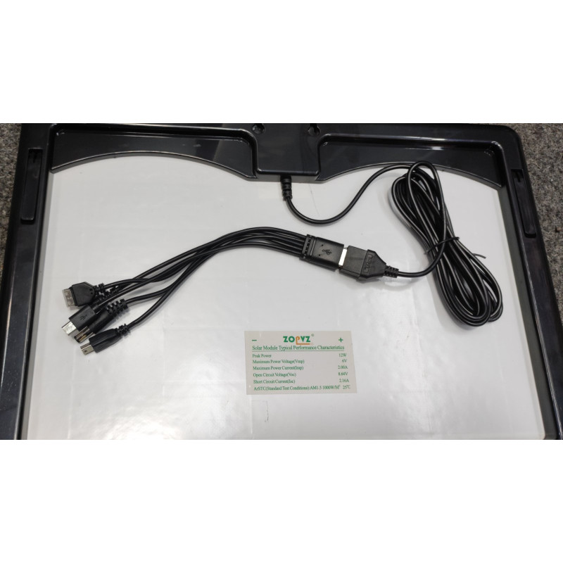 Портативна сонячна панель ZopVZ ZO712 Solar 6V 12W