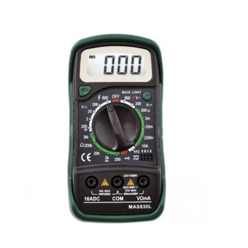 Цифровий мультиметр DT-830L із підсвічуванням зелений