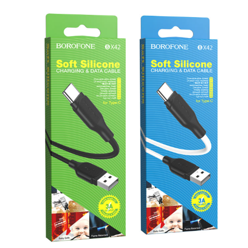 Кабель USB BOROFONE BX42 Encore silicone Type-C (3A) (1M)