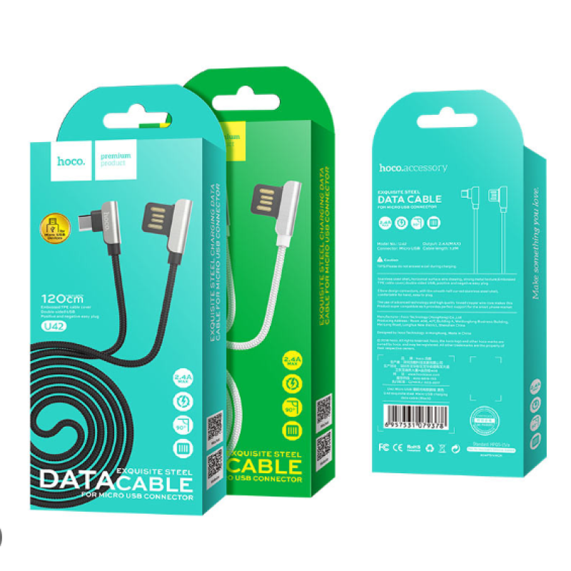 Міцний кабель Hoco U42 Exquisite Steel Micro USB Cable 1.2m