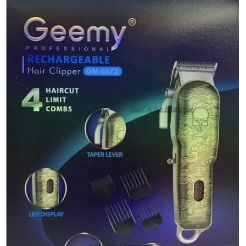 Акумуляторна бездротова машинка - тример для стрижки волосся VSK Geemy GM-6673