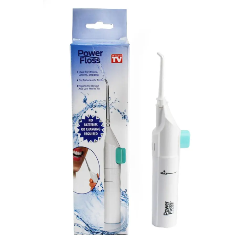 Портативный механический ирригатор SUNROZ Power Floss для дополнительной очистки зубов