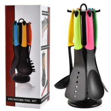 Набор кухонных принадлежностей на подставке 6 предметов пластик Kitchen Cutlery Sets