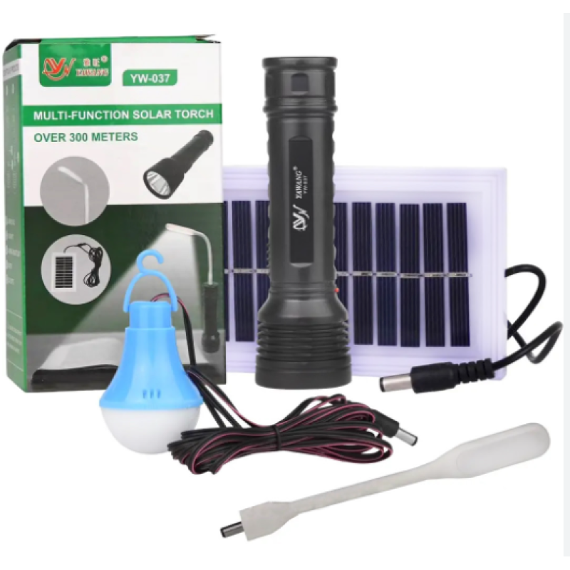 Ліхтарик ручний BL YW-037 + bulb + solar 8409