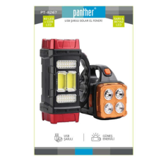 Фонарь аккумуляторный Panther PT-8267 40 LED с солнечной панелью 1500 mAh Gold