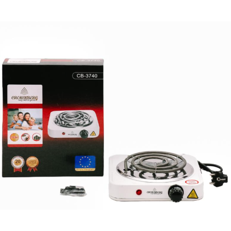 Плита Crownberg CB-3740 1000W однокомфоркова спіральна