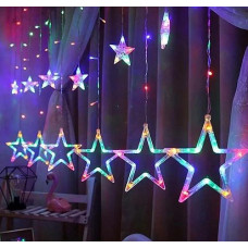 Xmas гірлянда STAR CURTAIN 12M MULTI Зірки Мультикольорові 3M*80CM*50CM 7753