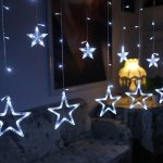 Xmas гирлянда STAR CURTAIN 12M белые Звезды 3M*80CM*50CM 8113