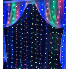 Xmas гирлянд (Штора) 3M*3M) 300 led M-9 Мультицветная (Copper) на медной проволоке+соед 7914