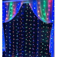 Xmas гирлянд (Штора) 3M*3M) 300 led M-9 Мультицветная (Copper) на медной проволоке+соед 7914