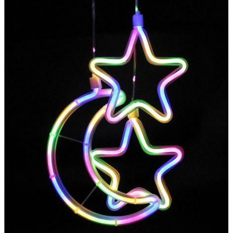 Xmas гірлянда Copper curtain ball lamp 9M-1 Мультицветная Місяць 5 Зірка 4 3M*0.7M 7259