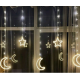 Xmas гірлянда Copper curtain ball lamp 9WW-1 Шапки-білий Місяць 5 Зірка 4 3M*0.7M7260