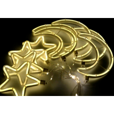Xmas гирлянда Copper curtain ball lamp 9WW-1 Тёп.белый Луна 5 Звезда 4 3M*0.7M7260