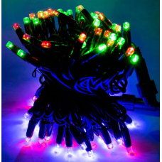 Xmas гирлянда LED 100L 3.3 Line M-2 MULTI 10 Mетров Уличная+соед Черный провод 8108