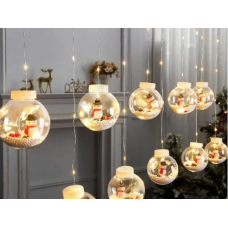 Xmas гірлянда мікс 4 види 200L W-1 Copper curtain ball lamp W білий 3M*1.5M 8076