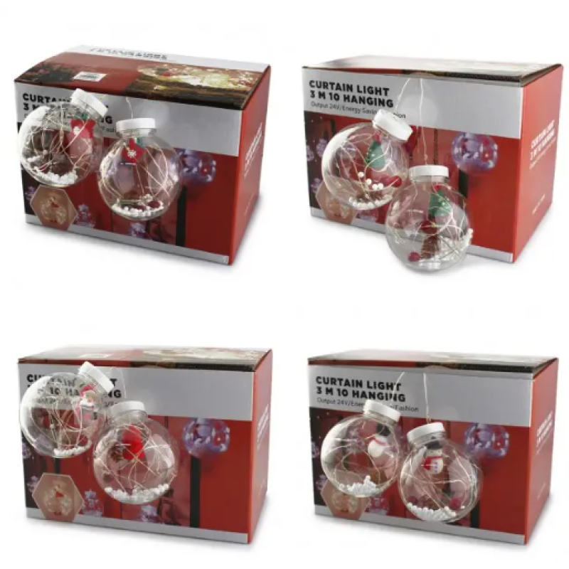 Xmas гирлянда микс 4 вида 200L W-1 Copper curtain ball lamp W белый 3M*1.5M 8076