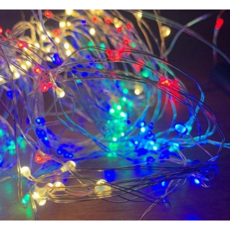 Xmas гірлянда 300L (Copper) на мідному дроті (Крапля роси) Кінський хвіст M Мультикольорова 3M 7266