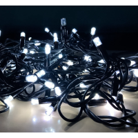 Xmas гірлянда LED 100L 3.3 Line W-2 Біла 10 метрів Вулична+з'єднувач Чорний провід 7747