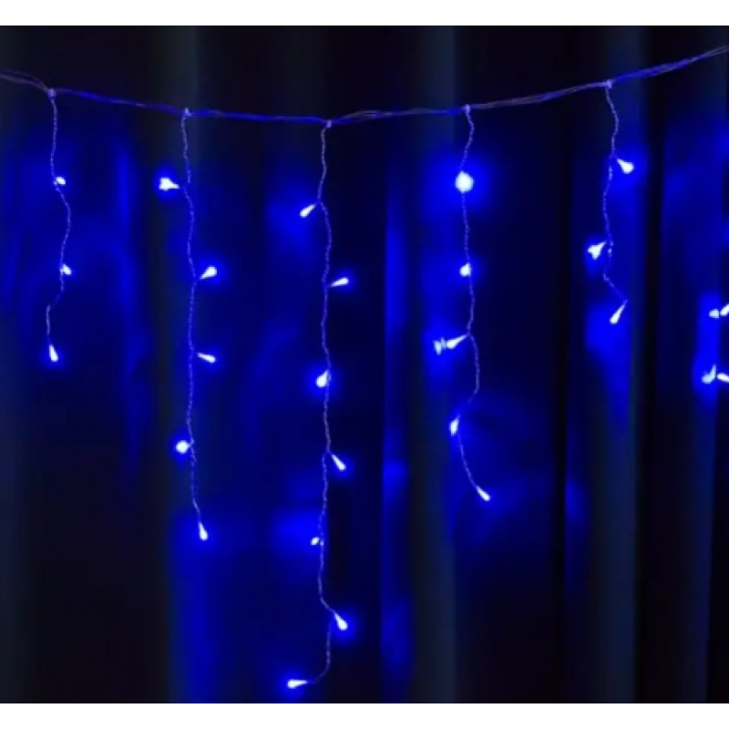 Xmas гірлянда LED 120 3.3Line Short curtain (Бурпурки/Бахрома) B-1 Синя 5М Вул.+з'єдн. Білий 3937