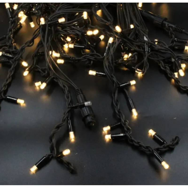 Xmas гірлянда LED 200 3.3 Short curtain(Бульбашки/Бахрома) WW-2 Теплий білий 10M*1,5M Вул+соед+Чер 7403