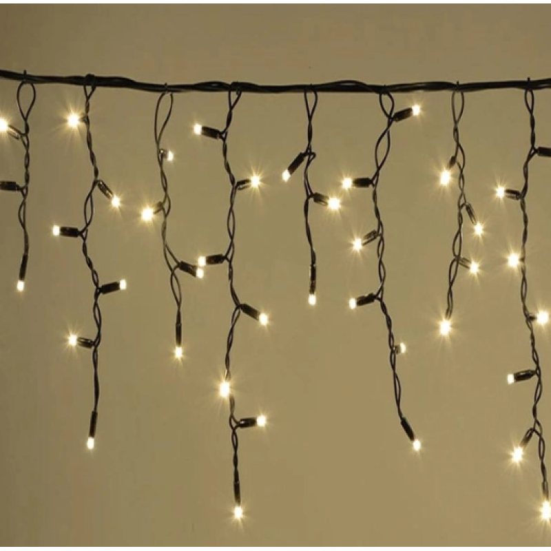 Xmas гирлянда LED 200 3.3 Short curtain(Сосульки/Бахрома) WW-2 Тёплый белый 10M*1,5M Ул+соед+Чер 7403