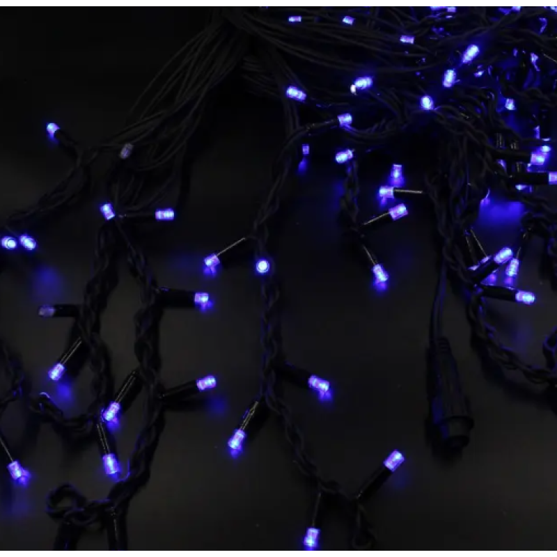 Xmas гирлянда LED 200 3.3Line Short curtain(Сосульки/Бахрома) B-1 Синяя 10M*1,5M Ул.+соед. Белый 7759