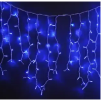 Xmas гірлянда LED 200 3.3Line Short curtain(Бульби/Бахрома) B-2 Синя 10M*1,5M Вул.+з'єднувач Чорний 7405