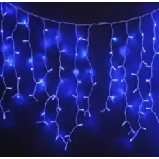 Xmas гірлянда LED 200 3.3Line Short curtain(Бульби/Бахрома) B-2 Синя 10M*1,5M Вул.+з'єднувач Чорний 7405