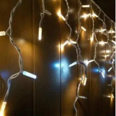Xmas гирлянда LED 200 3.3Line Short curtain(Сосульки/Бахрома) WW-1 Тёп.белый 10M*1,5 Ул.+соед.Бел 7761