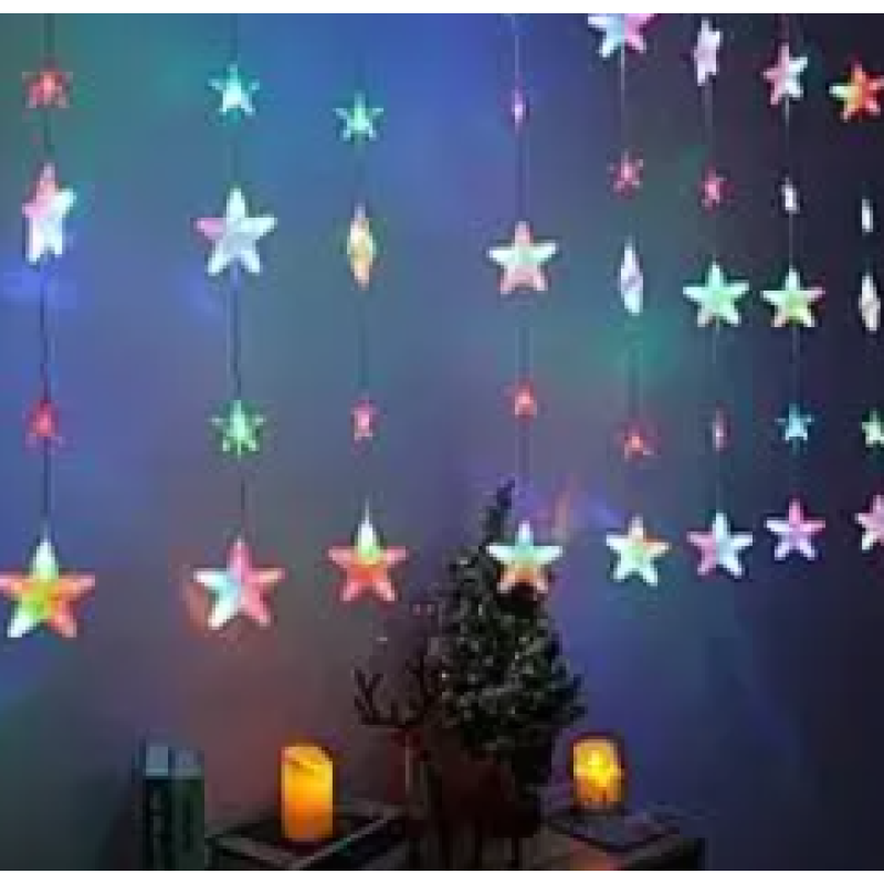 XMAS Гірлянда штора Зорепад 120L на мідний пров 3M*180CM Мультикольорова Mulit 8175