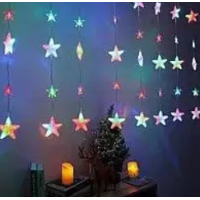 XMAS Гирлянда штора Звездопад 60L на медной пров 3M*90CM Мультицветная 8174