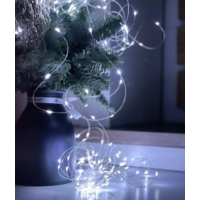 Гирлянда на батарейках + USB 10m 100 led W Белая 7291