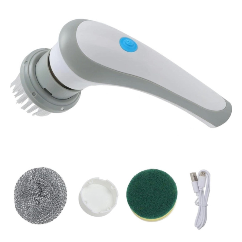 Щітка для миття посуду з насадками акумуляторна Electric Cleaning brush