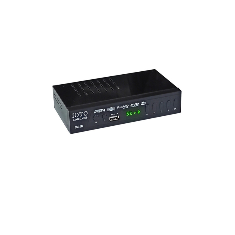 Тюнер DVB-T2 OMEGA IOTO METAL з підтримкою wi-fi адаптера (з екраном)