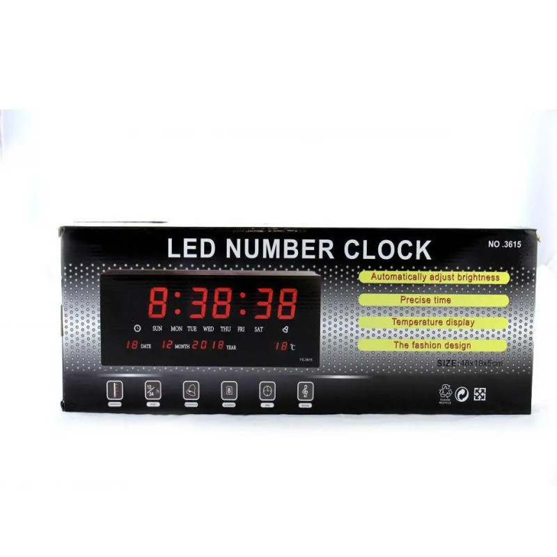 Настенные часы Led с подсветкой 3615 red- Замовити за ціною 654 грн.