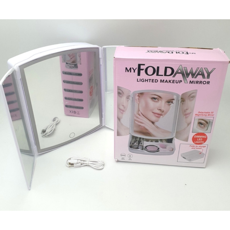 Настольное зеркало с подсветкой Led Mirror my fold away