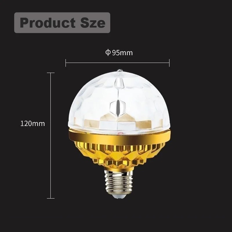 LED лампочка-нічник AT-776D, що обертається, з ефектом диско-кулі, Е27, 6Вт