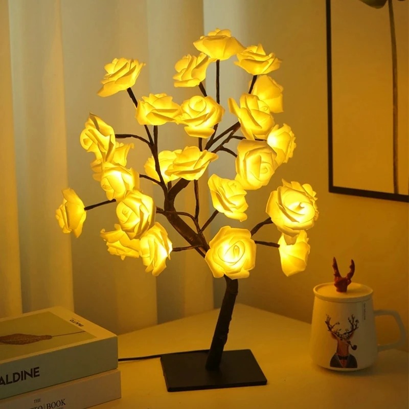 Светодиодное дерево, "Желтые Розы" 50CM 24LED USB THL-24-130- Замовити за ціною 495 грн.