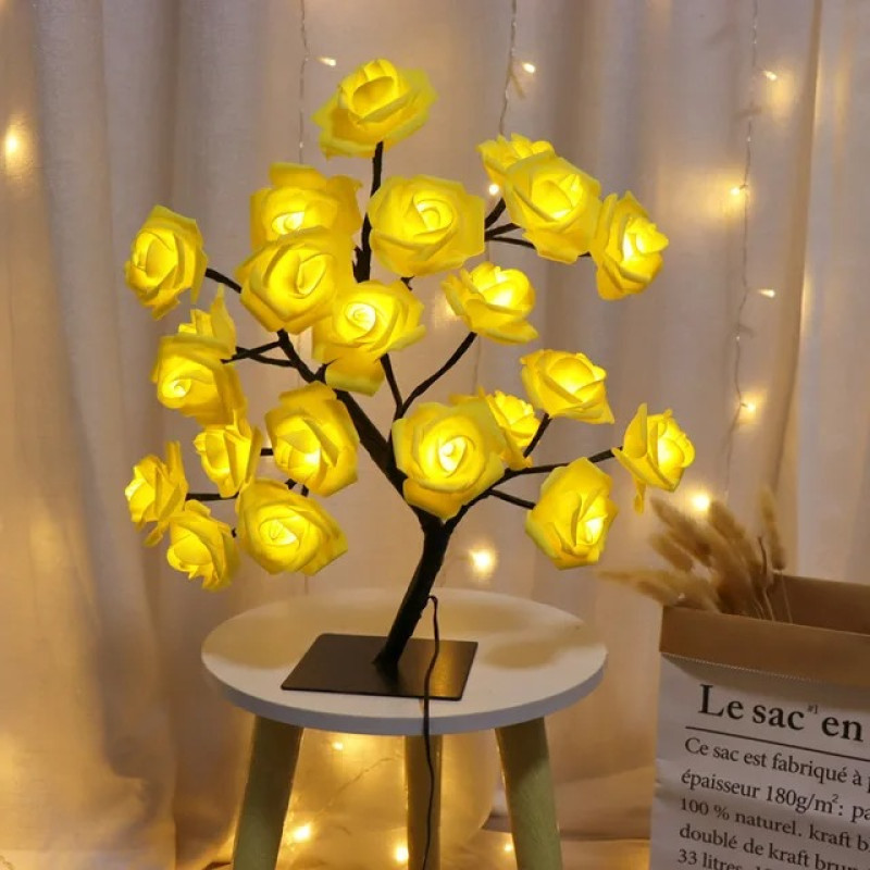 Світлодіодне дерево "Жовті Троянди" 50CM 24LED USB THL-24-130